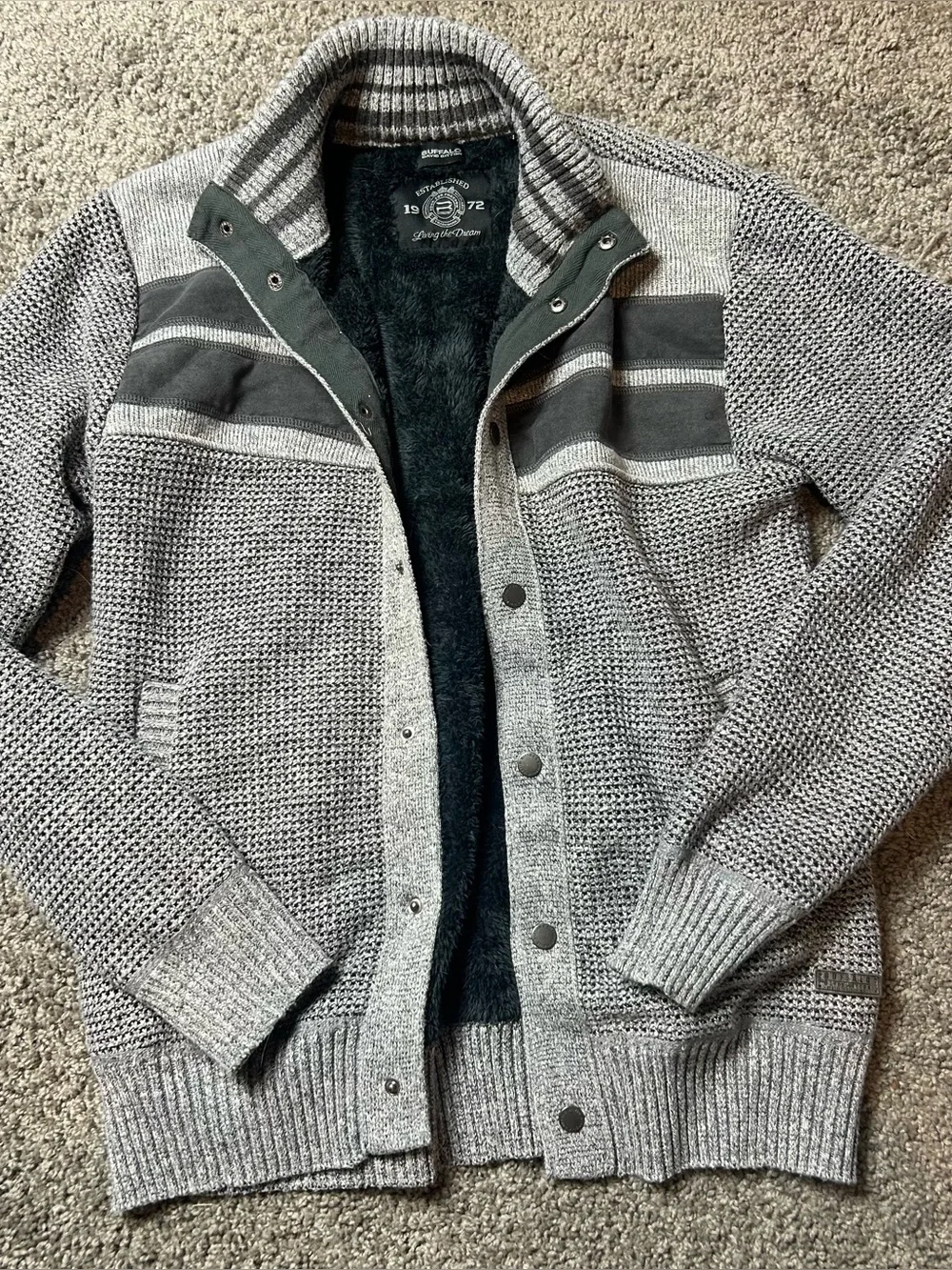 Men’s Fleece lined Cardigan Sweater